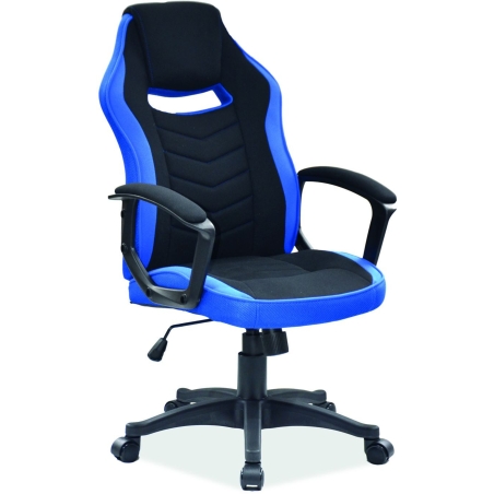 Camaro Swivel Armchair Black/Blue Signal
