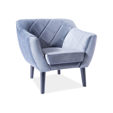 Karo 1 Velvet armchair Bluvel grey 14 Signal