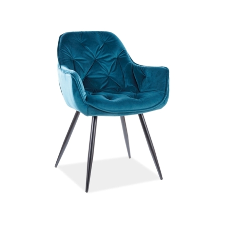 Cherry Velvet turquoise Bluvel 85 Signal chair