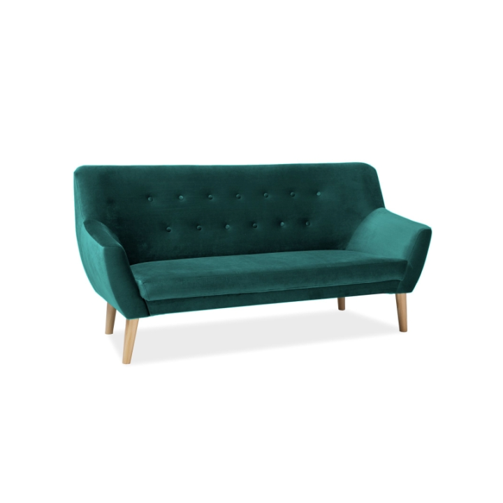 Sofa Nordic 3 Velvet zielona tapicerka Bluvel 78 Signal