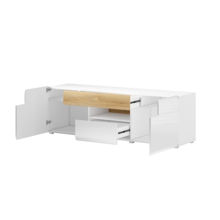 TV chest Toledo Type 41 White Laminate / San Remo Helvetia Wieruszów