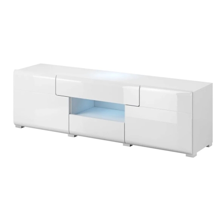 TV chest Toledo Type 41 White Laminate / White gloss Helvetia Wieruszów