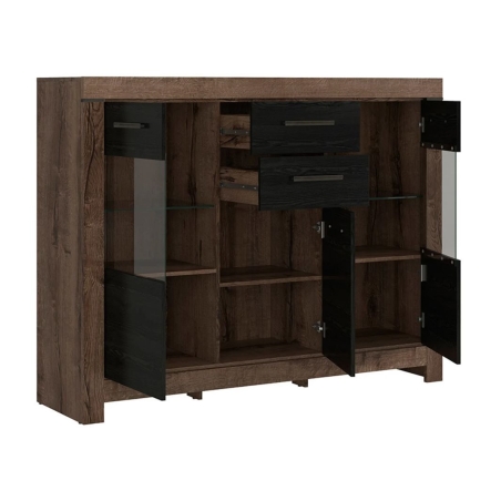 Balin chest of drawers Black Red White