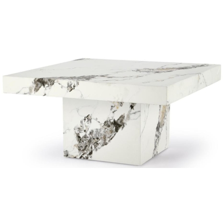 Bench Monolit white/black marble Halmar