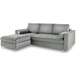 Corner side: Left Kolor tapicerki: shades of grey Velour colours: Gray 