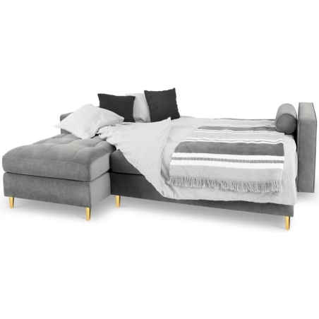 Corner sofa with sleeping function Santo velour fabric Milo Casa