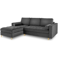 Corner side: Left Kolor tapicerki: Dark grey Velour colours: Dark Grey 