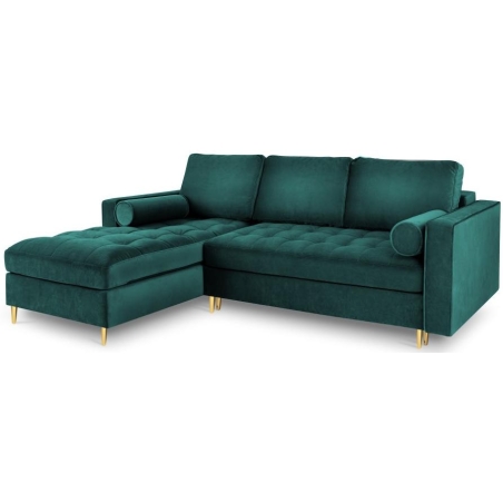 Corner sofa with sleeping function Santo velour fabric Milo Casa