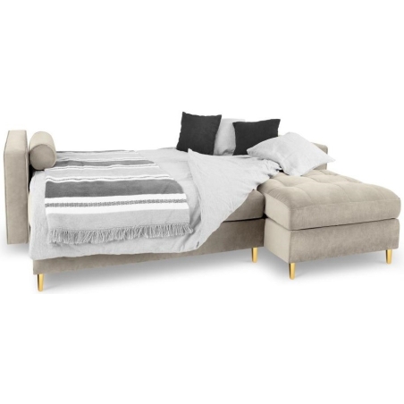 Corner sofa with sleeping function Santo velour fabric Milo Casa