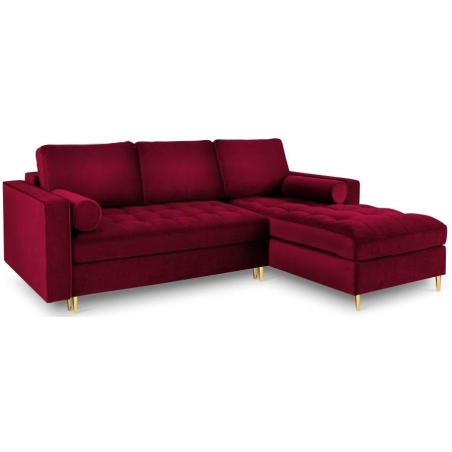 Corner sofa with sleeping function Santo velour fabric Milo Casa