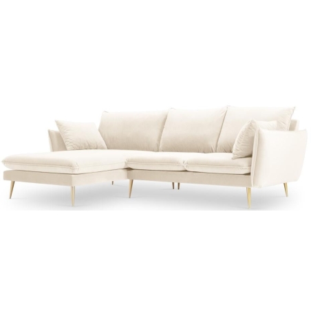 Corner side - Left, colour - shades of beige, Colours of the Milo Casa feet - Gold, Milo Casa colour scheme Velvet - Light Beige Blu22