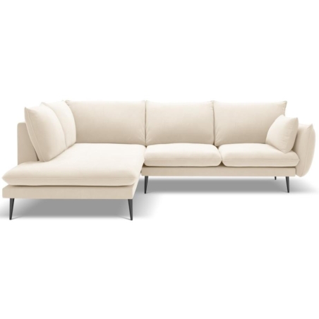 Corner side - Left, colour - shades of beige, Colours of the Milo Casa feet - Black, Milo Casa colour scheme Velvet - Light Beige Blu22