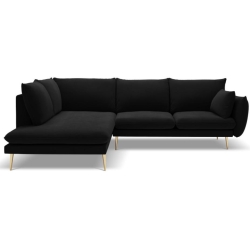 Corner side: Left Kolor tapicerki: shades of black Colours of the Milo Casa feet: Gold Aksamite: Black Blu19 