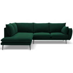 Corner side: Left Kolor tapicerki: shades of green Colours of the Milo Casa feet: Black Aksamite: Bottle Green Blu78 