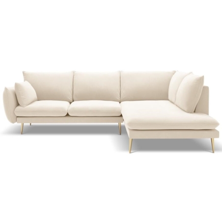 Corner side - Rights, colour - shades of beige, Colours of the Milo Casa feet - Gold, Milo Casa colour scheme Velvet - Light Beige Blu22
