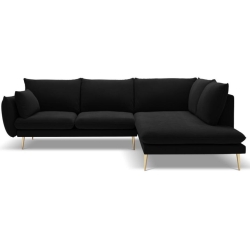 Corner side: Rights Kolor tapicerki: shades of black Colours of the Milo Casa feet: Gold Aksamite: Black Blu19 