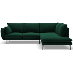 Corner side: Rights Kolor tapicerki: shades of green Colours of the Milo Casa feet: Black Aksamite: Bottle Green Blu78 