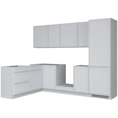 Verdi kitchen furniture set light grey matt Black Red White