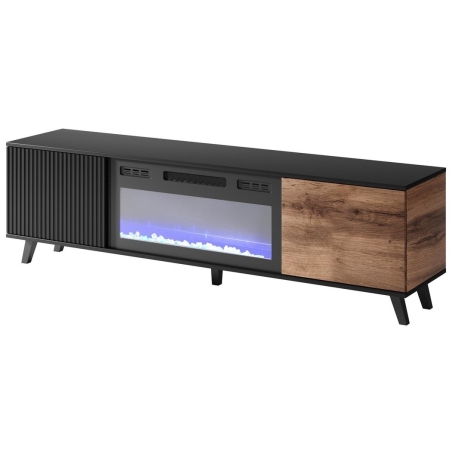 RTV-K 180 cmRandom table with fireplace Oak Wotan/Black Halmar
