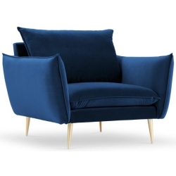 Kolor tapicerki: blues and grenades Colours of the Milo Casa feet: Gold Aksamite: Royal Blue Blu86 