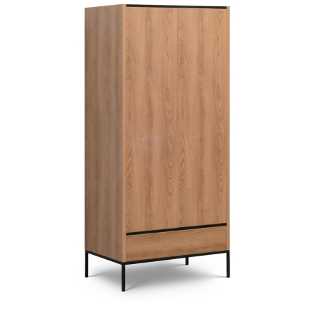 Two-door wardrobe with shelves and bar Loft Caramel New Elegance