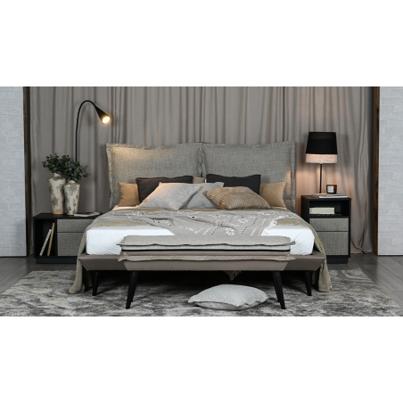 Forli New Elegance horizontal bedside table in black (upholstered furniture)