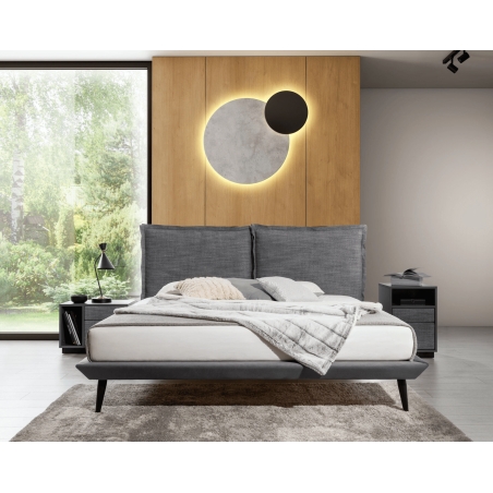 Forli New Elegance vertical grey bedside table (upholstered furniture)
