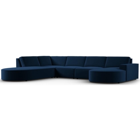 Carlo 368/262 panoramic 5-seater rounded sofa in Milo Casa velvet fabric