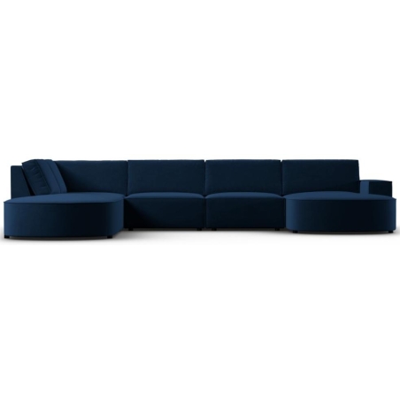 Carlo 368/262 panoramic 5-seater rounded sofa in Milo Casa velvet fabric