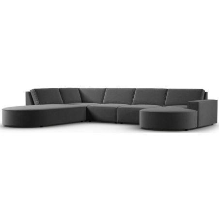 Carlo 368/262 panoramic 5-seater rounded sofa in Milo Casa velvet fabric