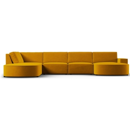 Carlo 368/262 panoramic 5-seater rounded sofa in Milo Casa velvet fabric