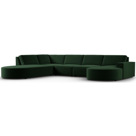 Carlo 368/262 panoramic 5-seater rounded sofa in Milo Casa velvet fabric