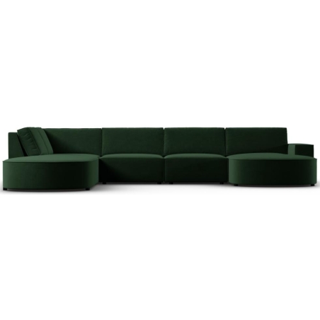 Carlo 368/262 panoramic 5-seater rounded sofa in Milo Casa velvet fabric