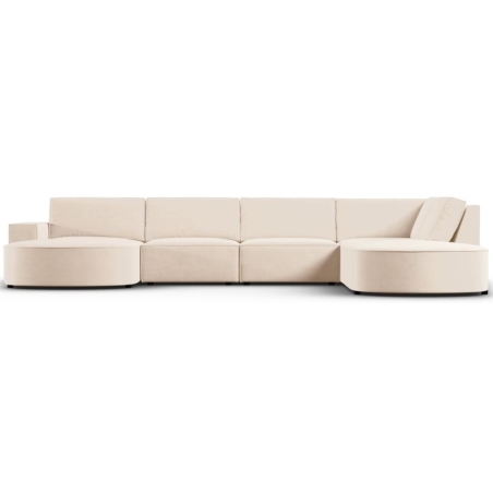 Carlo 368/262 panoramic 5-seater rounded sofa in Milo Casa velvet fabric