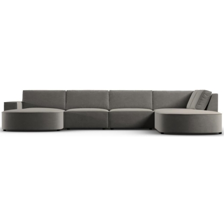 Carlo 368/262 panoramic 5-seater rounded sofa in Milo Casa velvet fabric