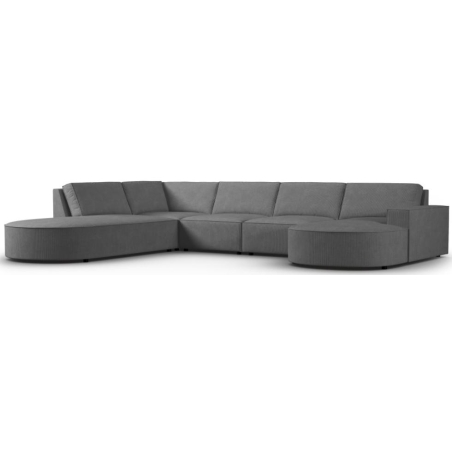 Carlo 368/262 panoramic 5-seater rounded sofa in Milo Casa corduroy fabric