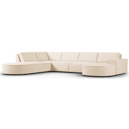 Carlo 368/262 panoramic 5-seater rounded sofa in Milo Casa corduroy fabric