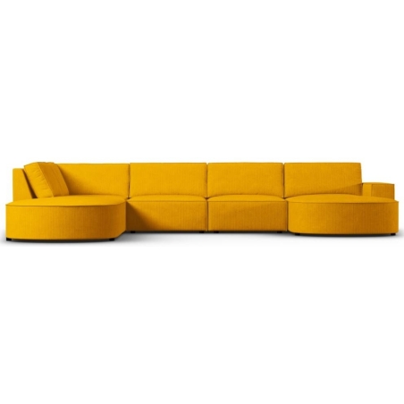 Carlo 368/262 panoramic 5-seater rounded sofa in Milo Casa corduroy fabric