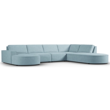Carlo 368/262 panoramic 5-seater rounded sofa in Milo Casa corduroy fabric