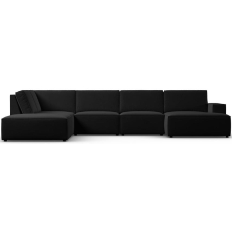 Carlo 7-seater panoramic sofa in velvet fabric by Milo Casa