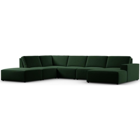 Carlo 7-seater panoramic sofa in velvet fabric by Milo Casa