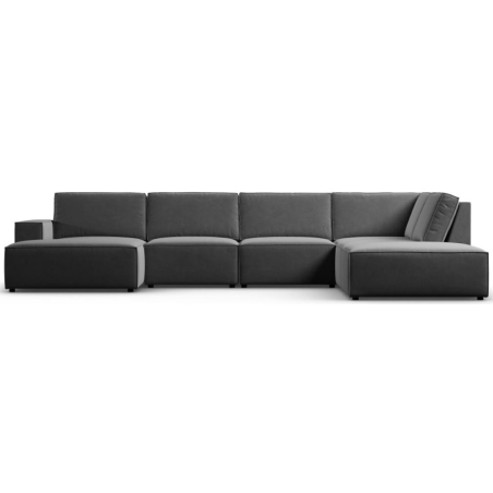 Carlo 7-seater panoramic sofa in velvet fabric by Milo Casa