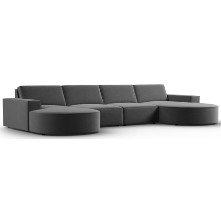 Panoramic sofa 5 seater. Carlo 372/166 rounded in Milo Casa velvet fabric