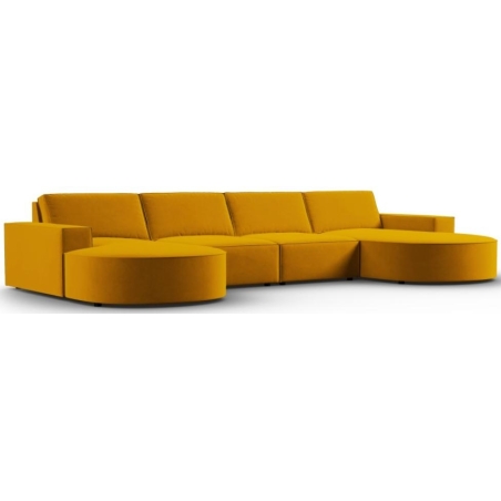 Panoramic sofa 5 seater. Carlo 372/166 rounded in Milo Casa velvet fabric