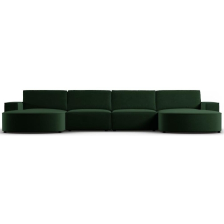 Sofa panoramiczna 5 os. Carlo 372/166 zaokrąglona w aksamitnej tkaninie Milo Casa
