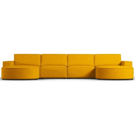 Panoramic sofa 5 seater. Carlo 372/166 rounded in Milo Casa corduroy fabric