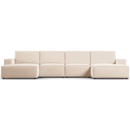 Sofa panoramiczna narożna 5 os. Carlo 372/166 w aksamitnej tkaninie Milo Casa