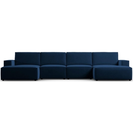 Sofa panoramiczna narożna 5 os. Carlo 372/166 w aksamitnej tkaninie Milo Casa