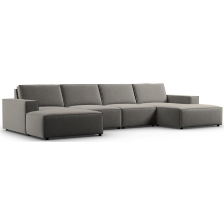 Panoramic corner sofa 5 seater. Carlo 372/166 in velvet fabric Milo Casa