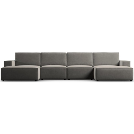 Panoramic corner sofa 5 seater. Carlo 372/166 in velvet fabric Milo Casa